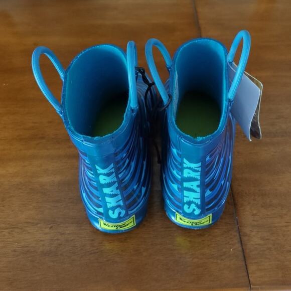 Western Chief Blue Boys Shark Shorty-blue rain boot little kids size 11 NEW W T - Picture 6 of 8